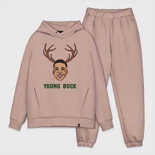 Мужской костюм оверсайз Young buck / Пыльно-розовый – фото 1