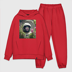 Мужской костюм оверсайз Астронавт в цветах от нейросети, цвет: красный