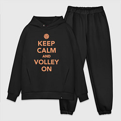 Мужской костюм оверсайз Keep calm and volley on, цвет: черный