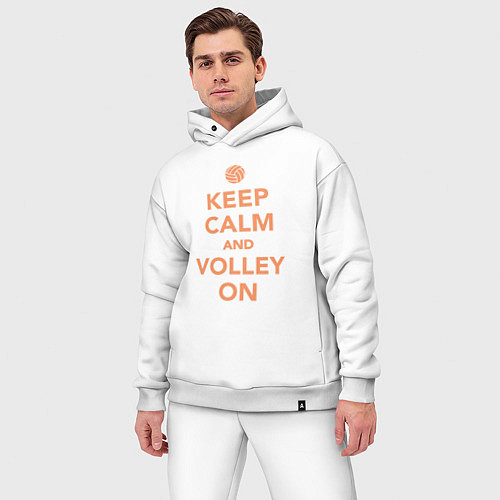 Мужской костюм оверсайз Keep calm and volley on / Белый – фото 3