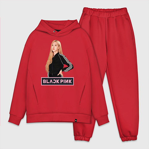 Мужской костюм оверсайз Блэкпинк Роза / Красный – фото 1