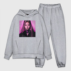 Мужской костюм оверсайз Blackpink Jennie аниме рисунок, цвет: меланж