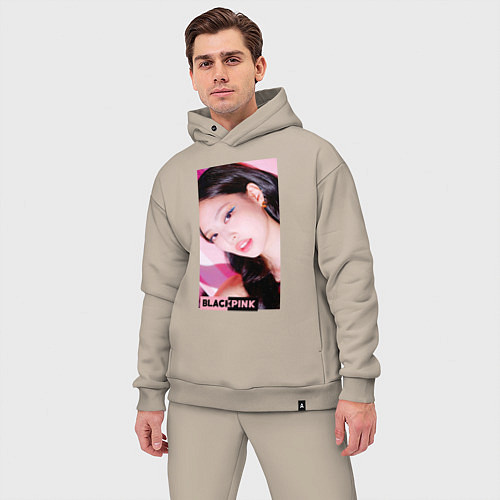 Мужской костюм оверсайз Дженни из блэкпинк / Миндальный – фото 3