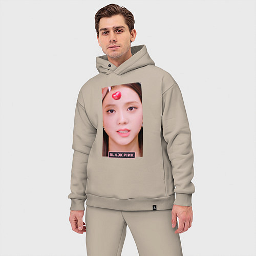 Мужской костюм оверсайз Blackpink cherry / Миндальный – фото 3