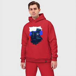 Мужской костюм оверсайз Военные РФ и флаг - neuro art, цвет: красный — фото 2