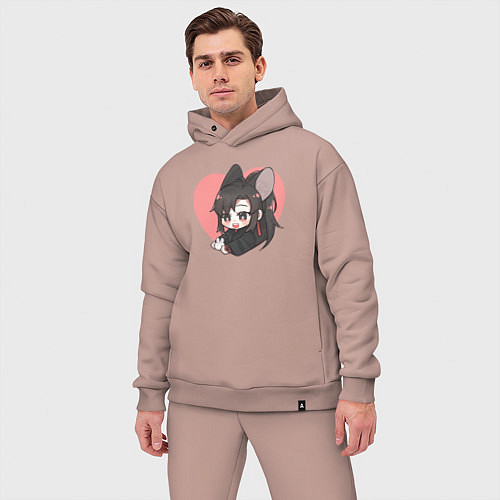 Мужской костюм оверсайз Wei Wuxian heart / Пыльно-розовый – фото 3