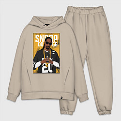 Мужской костюм оверсайз Snoop dogg с цепями, цвет: миндальный