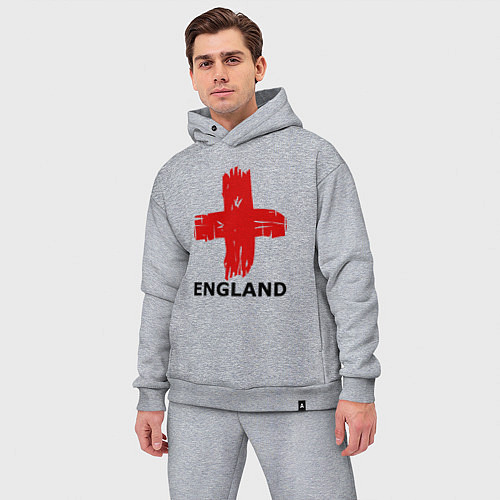 Мужской костюм оверсайз England flag / Меланж – фото 3