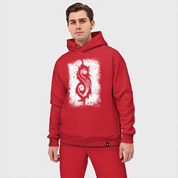 Мужской костюм оверсайз Slipknot logo, цвет: красный — фото 2