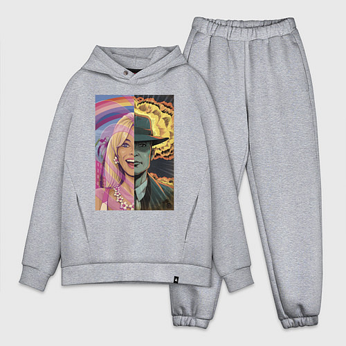 Мужской костюм оверсайз Barbie Oppenheimer / Меланж – фото 1