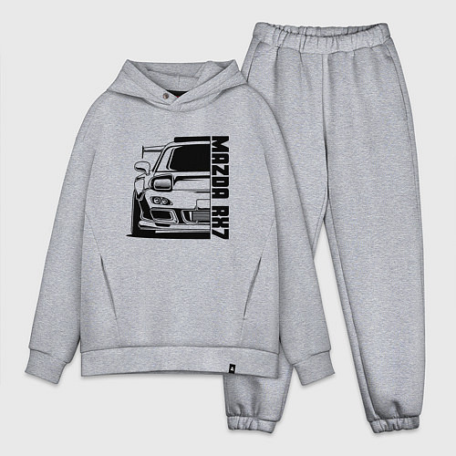 Мужской костюм оверсайз Mazda RX7 / Меланж – фото 1