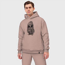 Мужской костюм оверсайз Сова на стиле, цвет: пыльно-розовый — фото 2