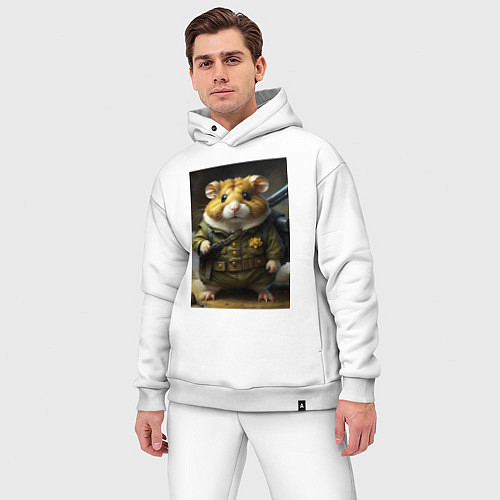 Мужской костюм оверсайз Хомяк в экипе / Белый – фото 3