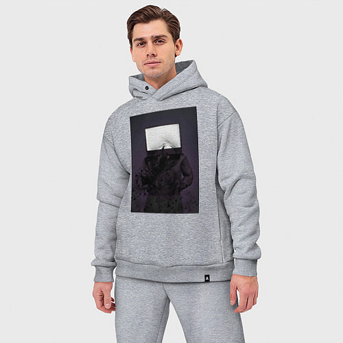 Мужской костюм оверсайз TV man / Меланж – фото 3