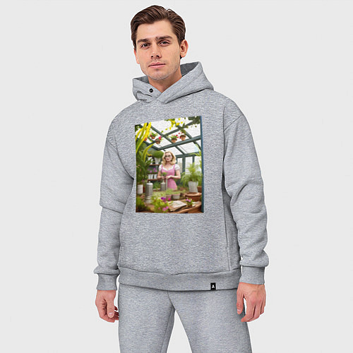 Мужской костюм оверсайз Барби: биологические эксперименты / Меланж – фото 3