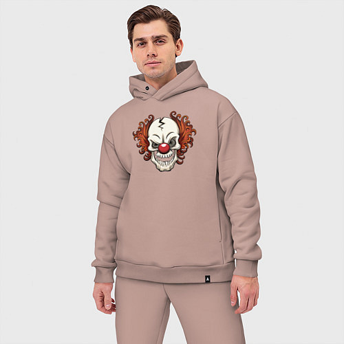 Мужской костюм оверсайз Clown skull / Пыльно-розовый – фото 3