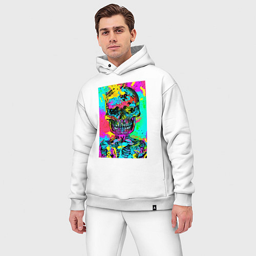 Мужской костюм оверсайз Cool skull - pop art - vogue / Белый – фото 3