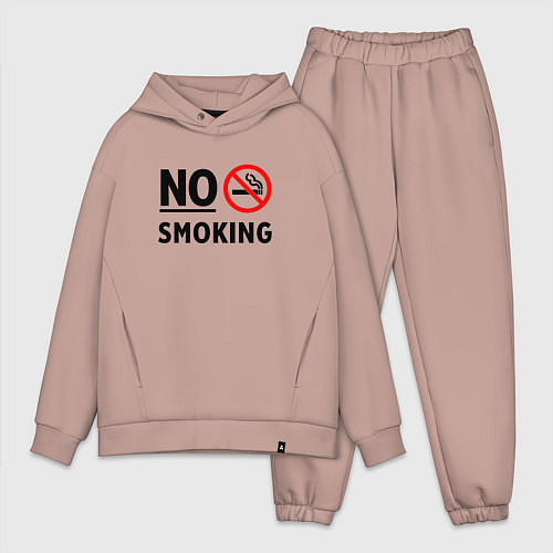 Мужской костюм оверсайз No Smoking / Пыльно-розовый – фото 1