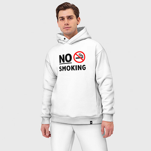 Мужской костюм оверсайз No Smoking / Белый – фото 3