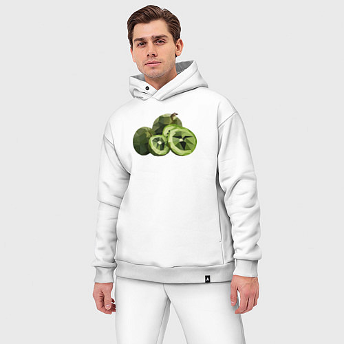 Мужской костюм оверсайз Киви в стиле Low Poly / Белый – фото 3