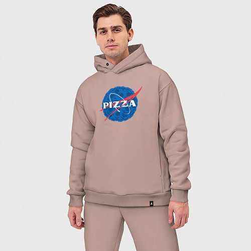 Мужской костюм оверсайз Pizza x NASA / Пыльно-розовый – фото 3