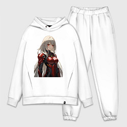 Мужской костюм оверсайз Аниме робо-девушка, цвет: белый