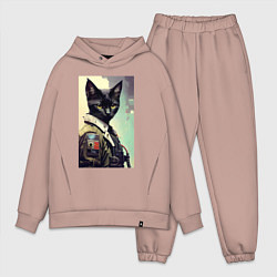 Мужской костюм оверсайз Cool cat - cyberpunk, цвет: пыльно-розовый