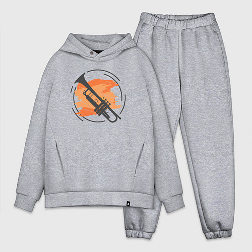 Мужской костюм оверсайз Jazz trumpet / Меланж – фото 1