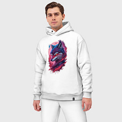 Мужской костюм оверсайз Воин Лис - аниме персонаж, цвет: белый — фото 2