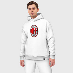 Мужской костюм оверсайз Футбольный клуб Milan, цвет: белый — фото 2