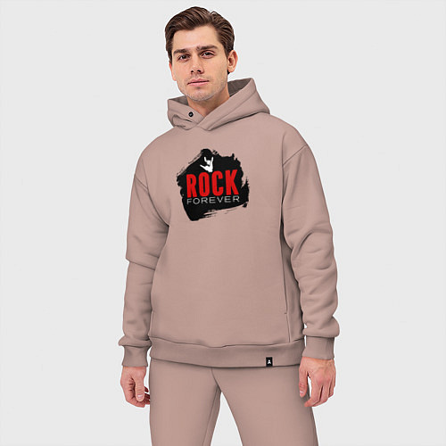 Мужской костюм оверсайз Rock forever / Пыльно-розовый – фото 3