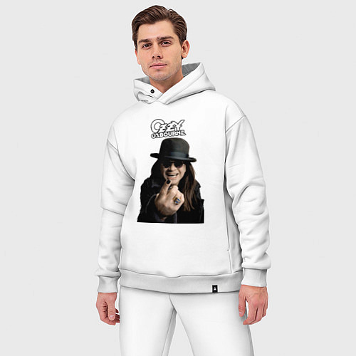 Мужской костюм оверсайз Ozzy Osbourne fist / Белый – фото 3