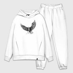 Мужской костюм оверсайз Орёл машет крыльями, цвет: белый