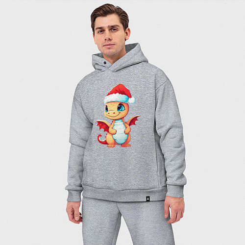 Мужской костюм оверсайз Милый дракончик 2024 / Меланж – фото 3