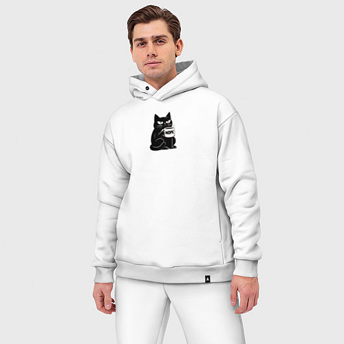 Мужской костюм оверсайз Кот говорит nope / Белый – фото 3