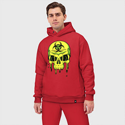 Мужской костюм оверсайз Biohazard skull, цвет: красный — фото 2