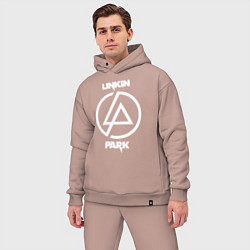 Мужской костюм оверсайз Linkin Park logo, цвет: пыльно-розовый — фото 2