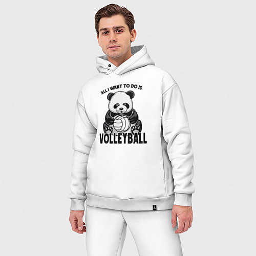 Мужской костюм оверсайз Panda volleyball / Белый – фото 3