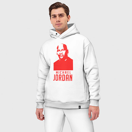 Мужской костюм оверсайз Jordan in red / Белый – фото 3