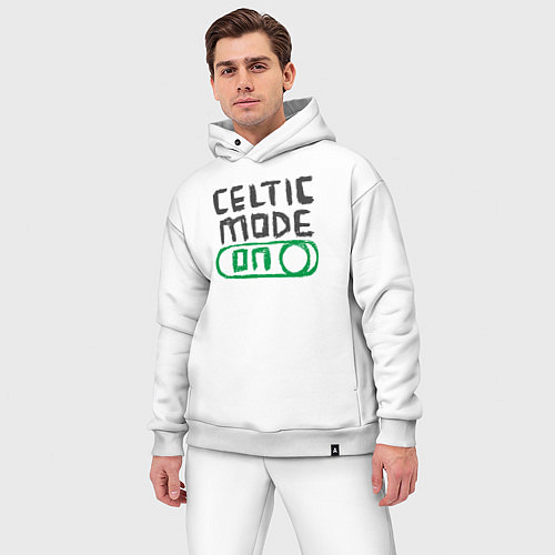 Мужской костюм оверсайз Включен режим Селтикс / Белый – фото 3