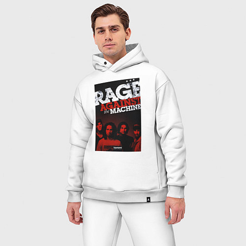 Мужской костюм оверсайз RATM - all group / Белый – фото 3