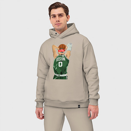 Мужской костюм оверсайз Celtics future / Миндальный – фото 3