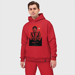 Мужской костюм оверсайз Michael Jackson - thriller, цвет: красный — фото 2