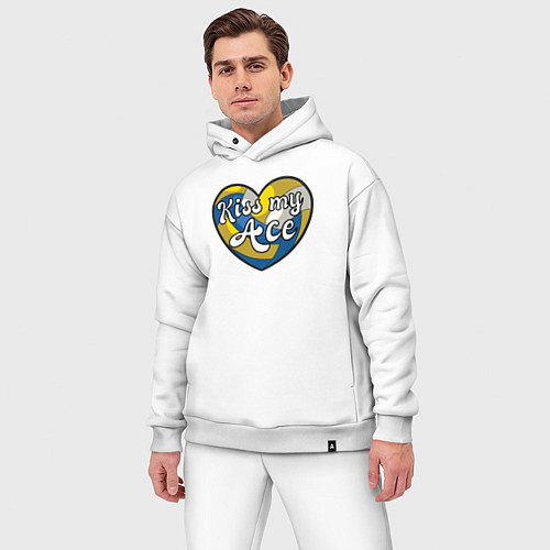 Мужской костюм оверсайз Kiss my ace ball / Белый – фото 3