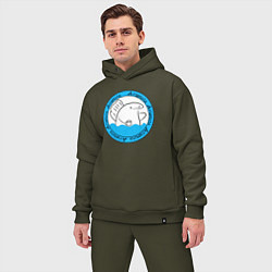 Мужской костюм оверсайз Душнила акуля, цвет: хаки — фото 2