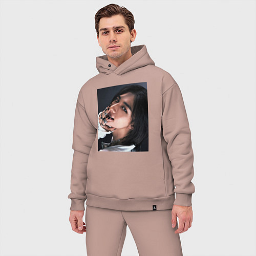 Мужской костюм оверсайз Hyunjin Rock Star Stray Kids / Пыльно-розовый – фото 3