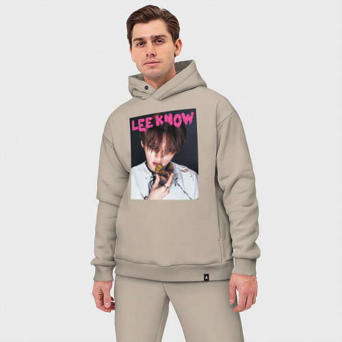 Мужской костюм оверсайз Lee Know Rock Star Stray Kids / Миндальный – фото 3