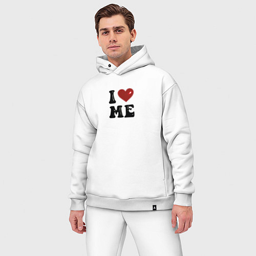 Мужской костюм оверсайз I love me - heart y2k / Белый – фото 3