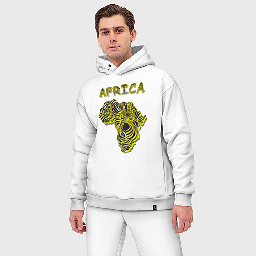 Мужской костюм оверсайз Zebra Africa / Белый – фото 3