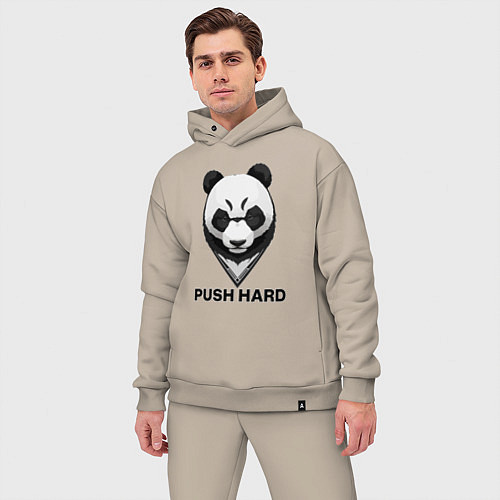 Мужской костюм оверсайз Push hard / Миндальный – фото 3